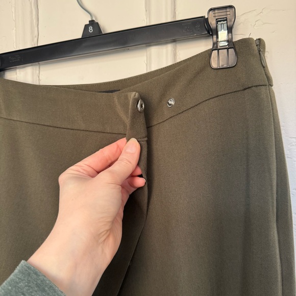 Simons Olive Wide-Leg Wrap Pants - Picture 3 of 6